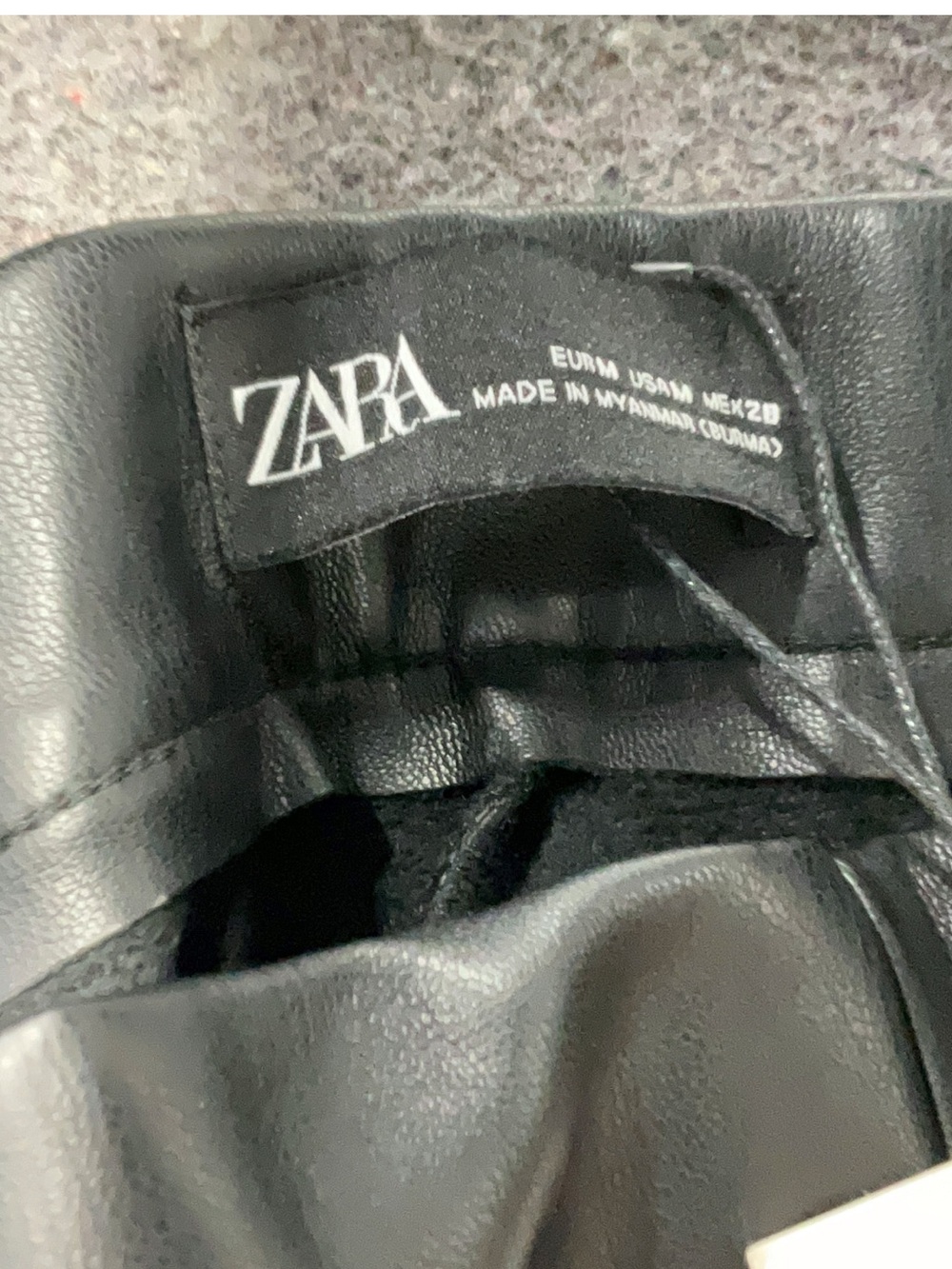 Zara Black Faux Leather High Rise Skinny Ankle Zip Pants M NWT - Picture 5 of 6